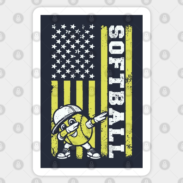 Softball American Flag Sticker by Etopix